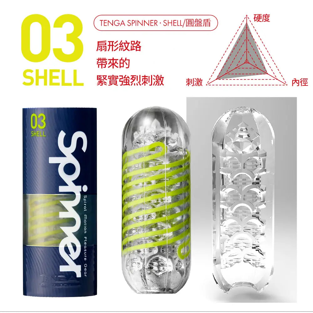 TENGA • ㊚ 【03 SHELL 圓盤盾】TENGA SPINNER 迴旋杯 飛機杯 | 扇形紋紋，緊實強烈刺激！