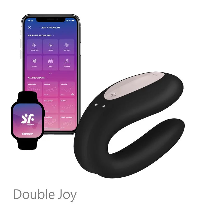 Satisfyer • Double Joy 情侶共震器 黑色